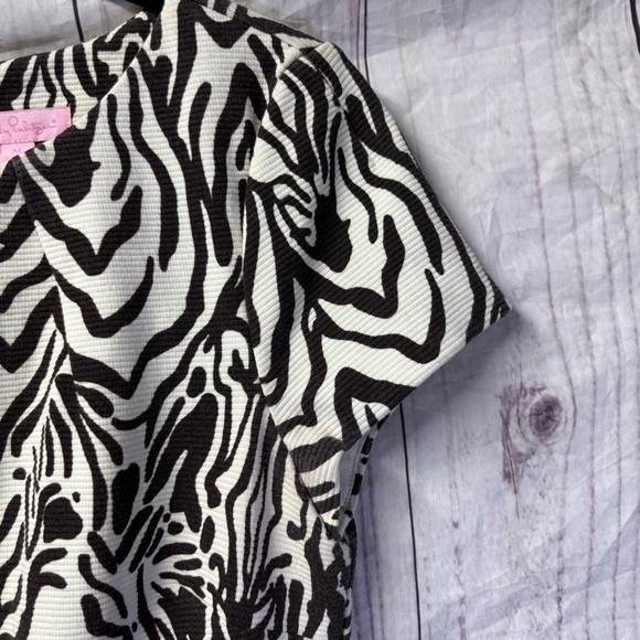 Lilly Pulitzer Layton Zebra Print Shift Black and White Dress Medium - Picture 5 of 10